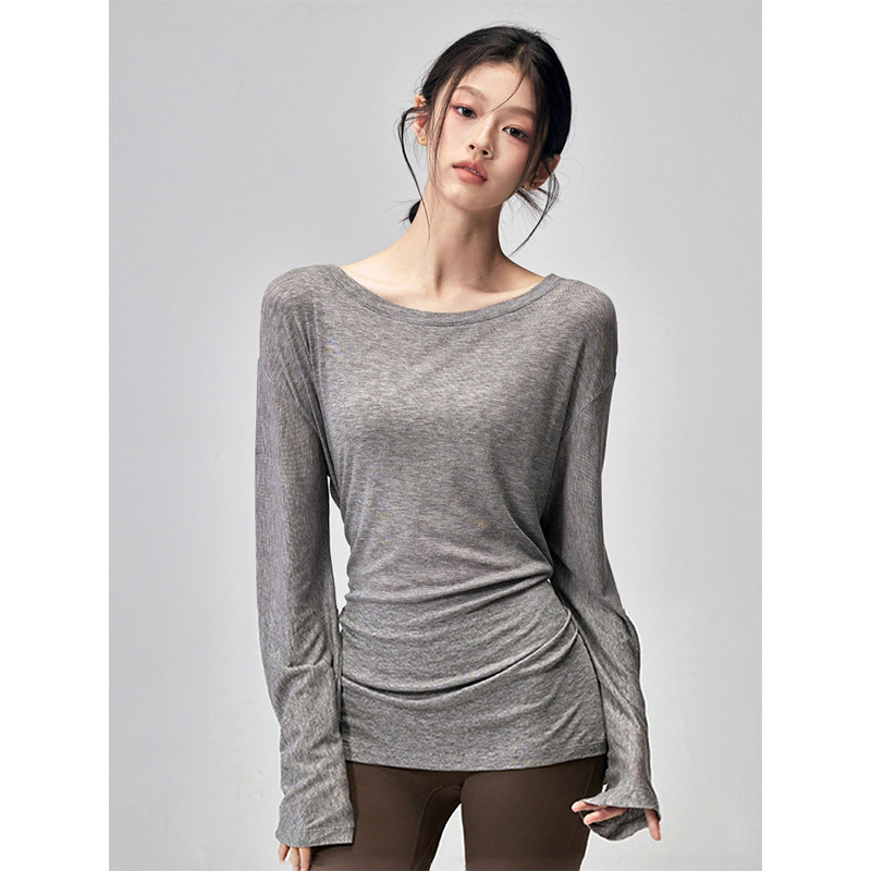 米兰风MDCW新款瑜伽服长袖高级感普拉提训练罩衫休闲运动上衣2025