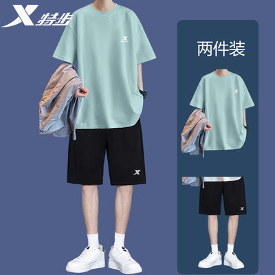 特步健身速干男运动套装