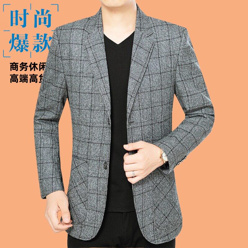 秋季新款中年男士抗休闲便服单西