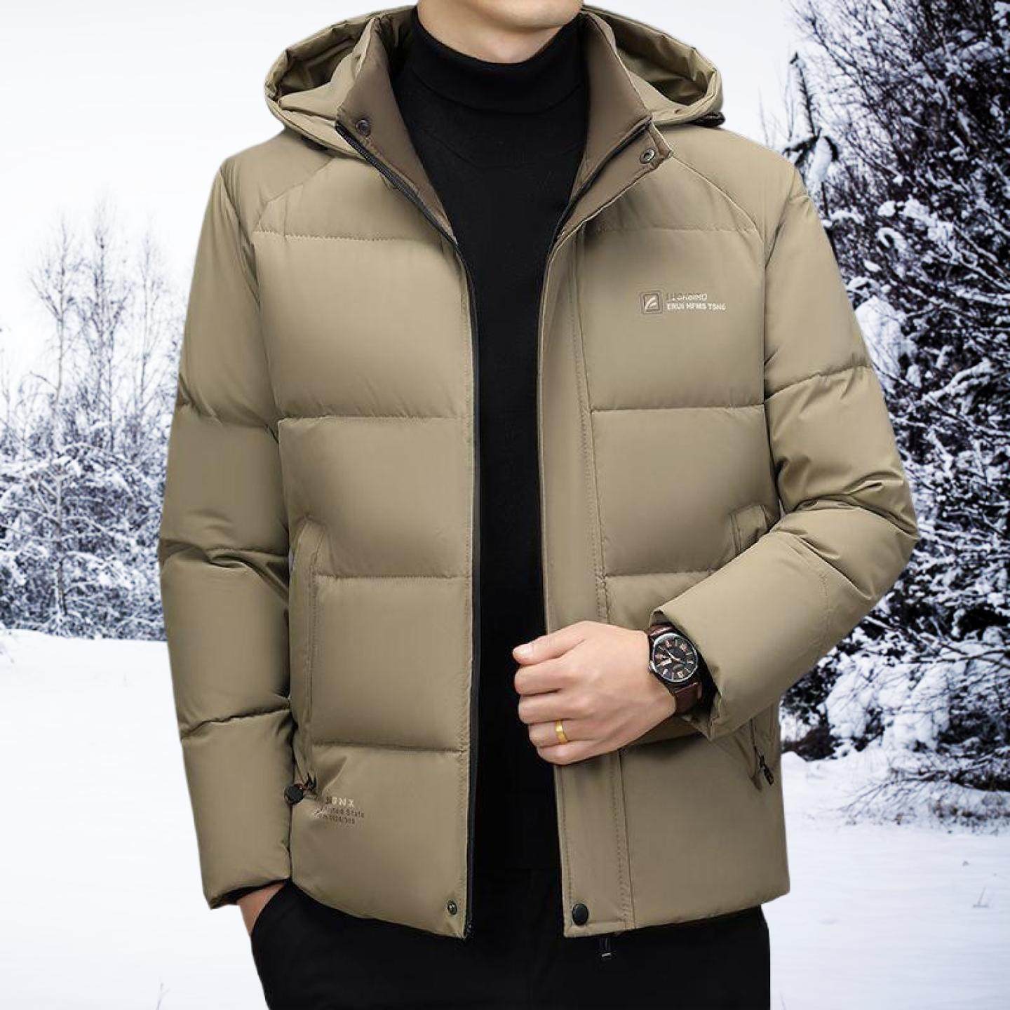 保暖爸爸冬季羽绒高档外套男士棉袄新款2025冬装加厚中年棉衣