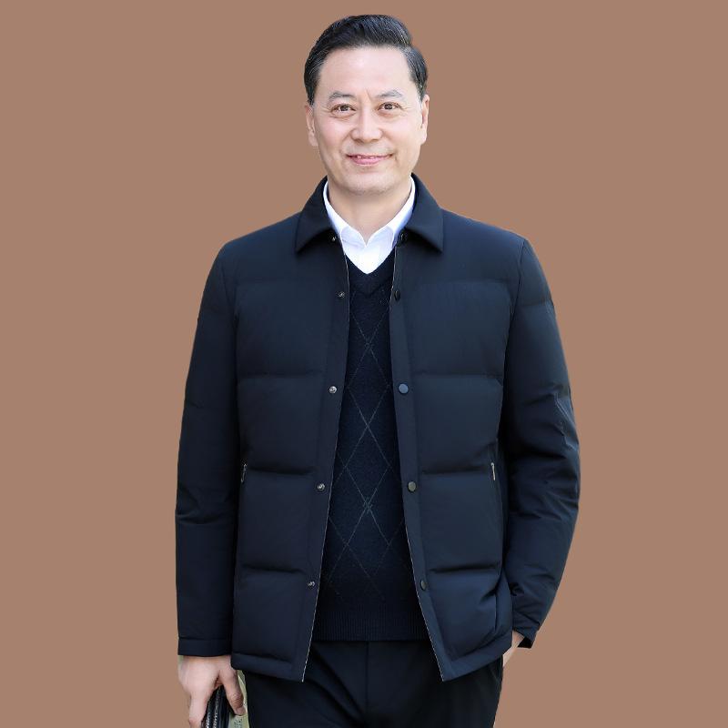 中老年羽绒服简约90鸭绒城市休闲