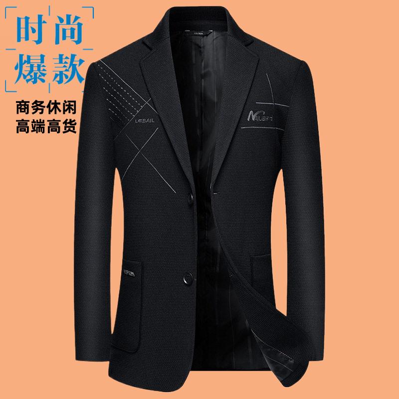 抗皱秋冬季新款中年男士加棉西装外套爸爸高档商务休闲西服男上衣