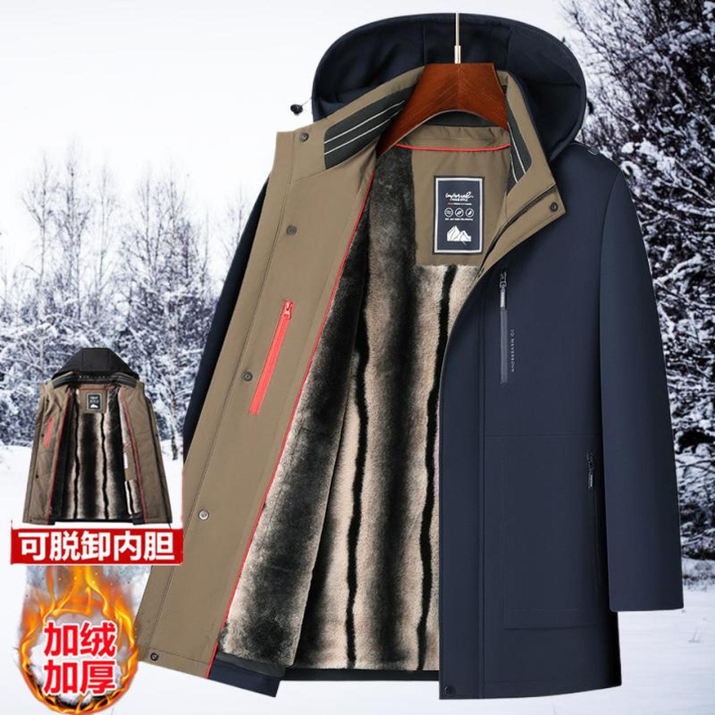 2025中老年秋冬季男士棉衣绒加厚