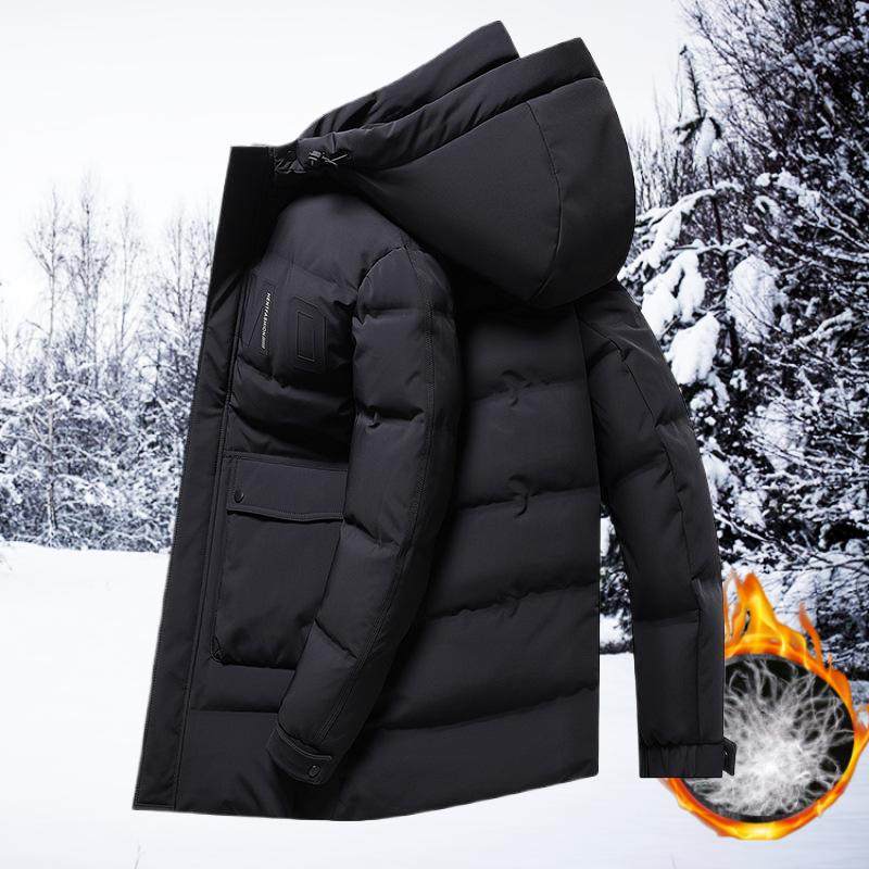 连帽羽绒服加厚男装中长款冬装外套鸭绒款秋冬季保暖2025休闲新款