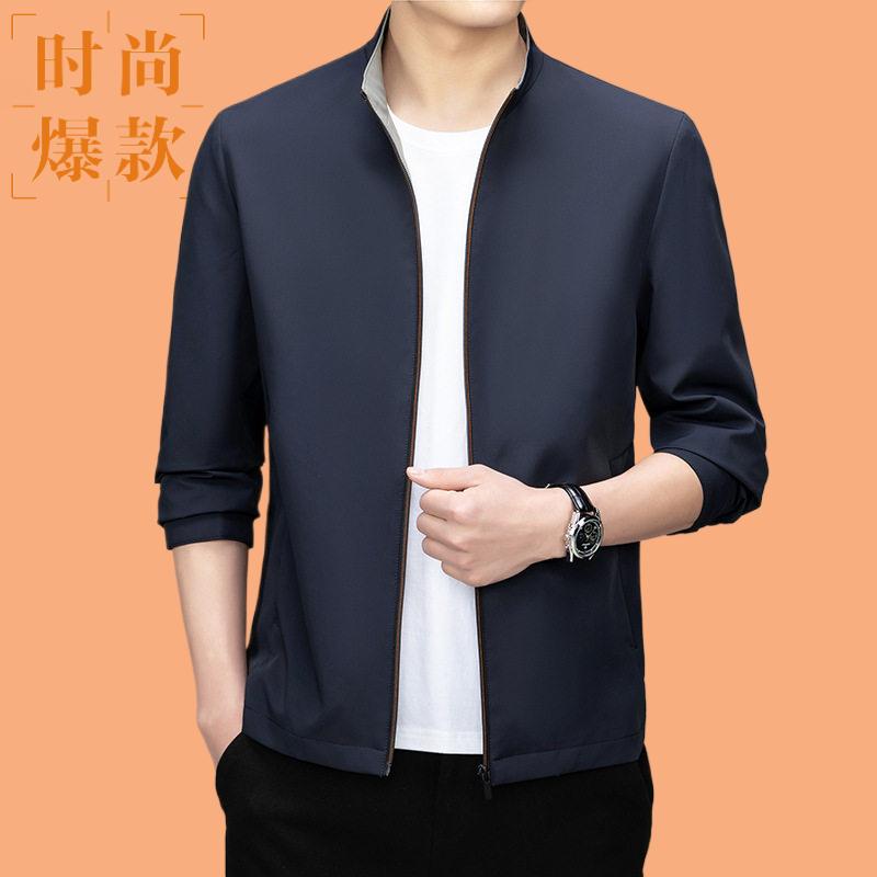 夹克衫春季男式中年商务休闲高端