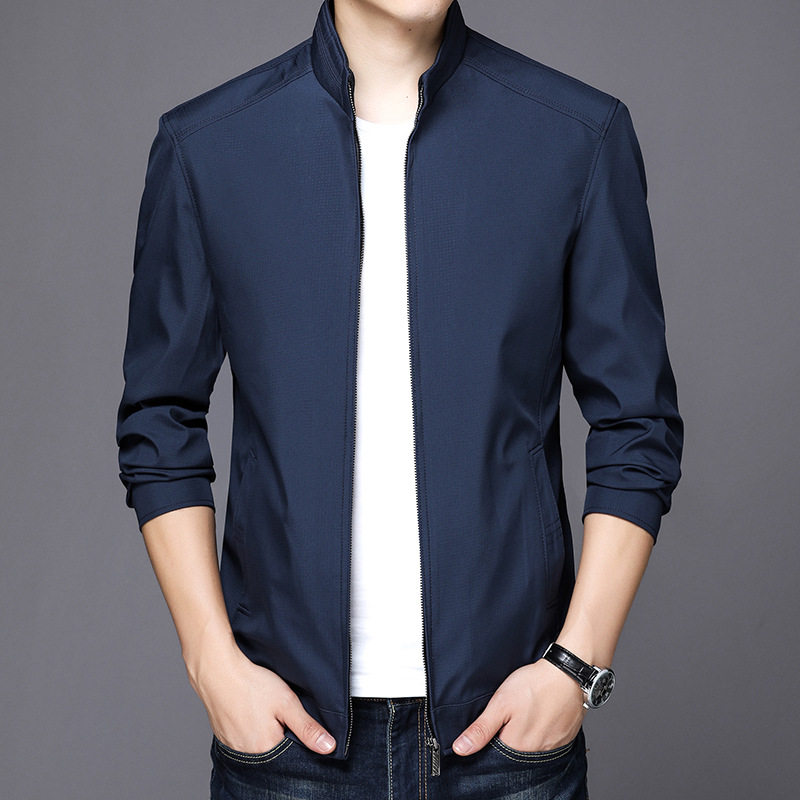 新款品质立领中年男夹克外套中老年人爸爸装夹克现货五万件原厂家