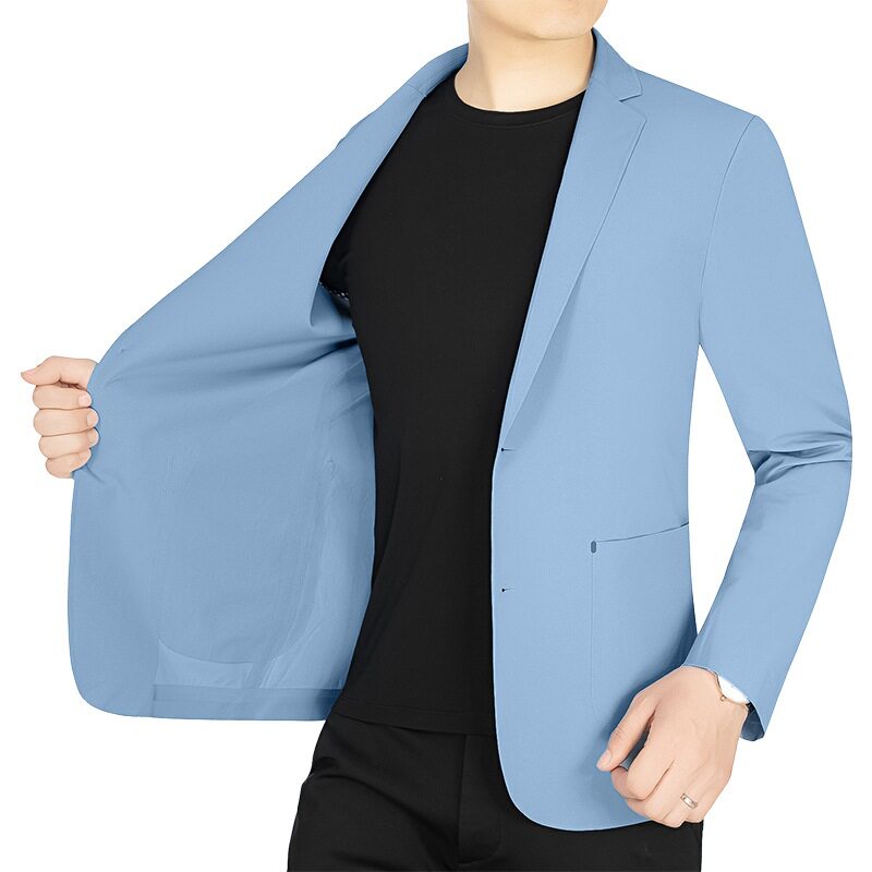 中青年夏季弹力男士休闲便服单西