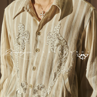 GLACIERBOY丨新贵重工珠绣进口亚麻衬衫外套