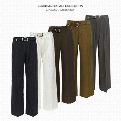 GLB|桑蚕干丝肌理感休闲长裤