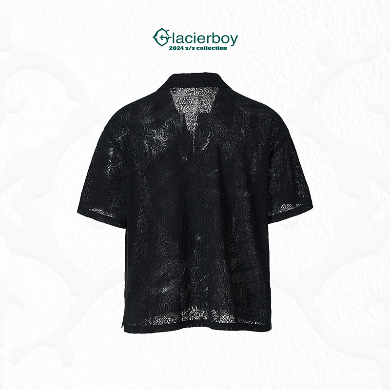 GLACIERBOY冰透提花短袖衬衫