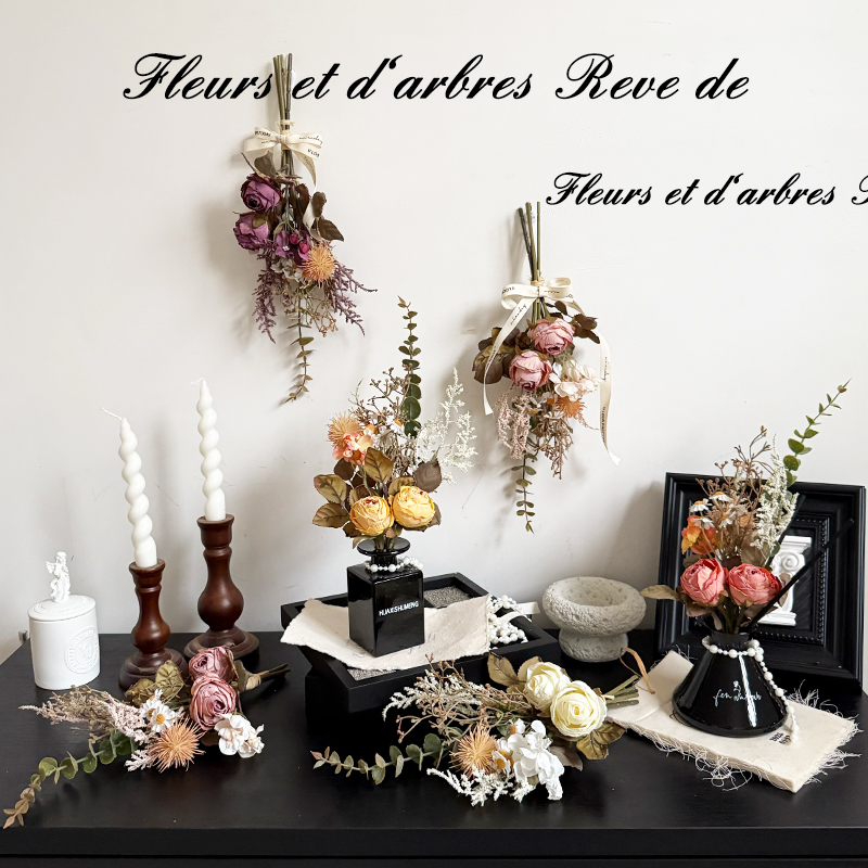 花艺无火香薰摆设室仿真花房间卧室扩香摆件客厅卫生间假花装饰