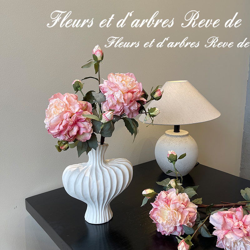 高級感焦邊牡丹花束擺件