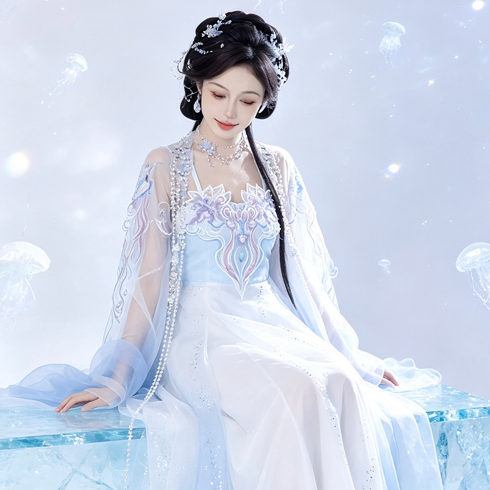 唐制汉服原创改良刺绣齐胸裙女款