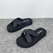 凉拖仙女风厚底沙滩鞋 出日本单交叉拖鞋 女夏天外穿高级感网红爆款