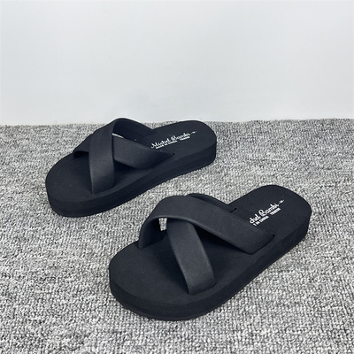 网红爆款凉拖仙女风厚底沙滩鞋