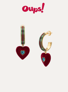 【新年礼物】oups小鬼同款丽兹舞会耳环红色新年节日耳饰s925原创