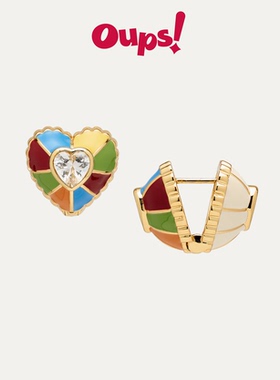 【新年礼物】Oups沈月辛芷蕾同款双面拉格斐耳环珐琅双面耳饰原创