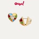 Oups沈月辛芷蕾同款 新年礼物 双面拉格斐耳环珐琅双面耳饰原创