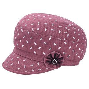 中老年春秋天帽子女秋冬中年薄款妈妈布帽老人奶奶鸭舌帽老年人帽