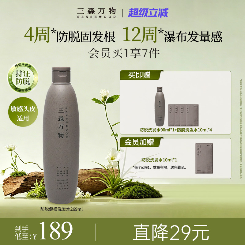 【超级立减】三森万物防脱洗发水修护防断发健根清洁控油华熙生物图片