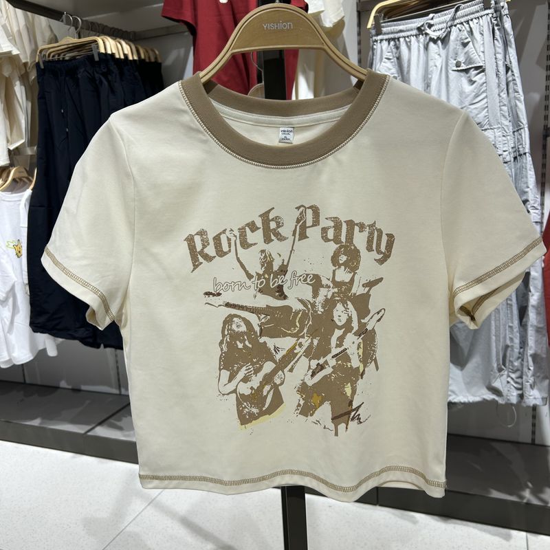 2025年夏季新款新品女装针织修身圆领套头短袖T恤R152231068以纯