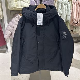 2025年冬季新品休闲男装梭织宽松连帽开襟羽绒服R154115037以纯