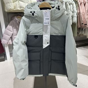 2025年冬季新款女装梭织宽松连帽插肩厚中长羽绒服R154215138以纯