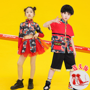 儿童装中国风演出服男童服装女童啦啦队合唱表演套装国潮走秀汉服