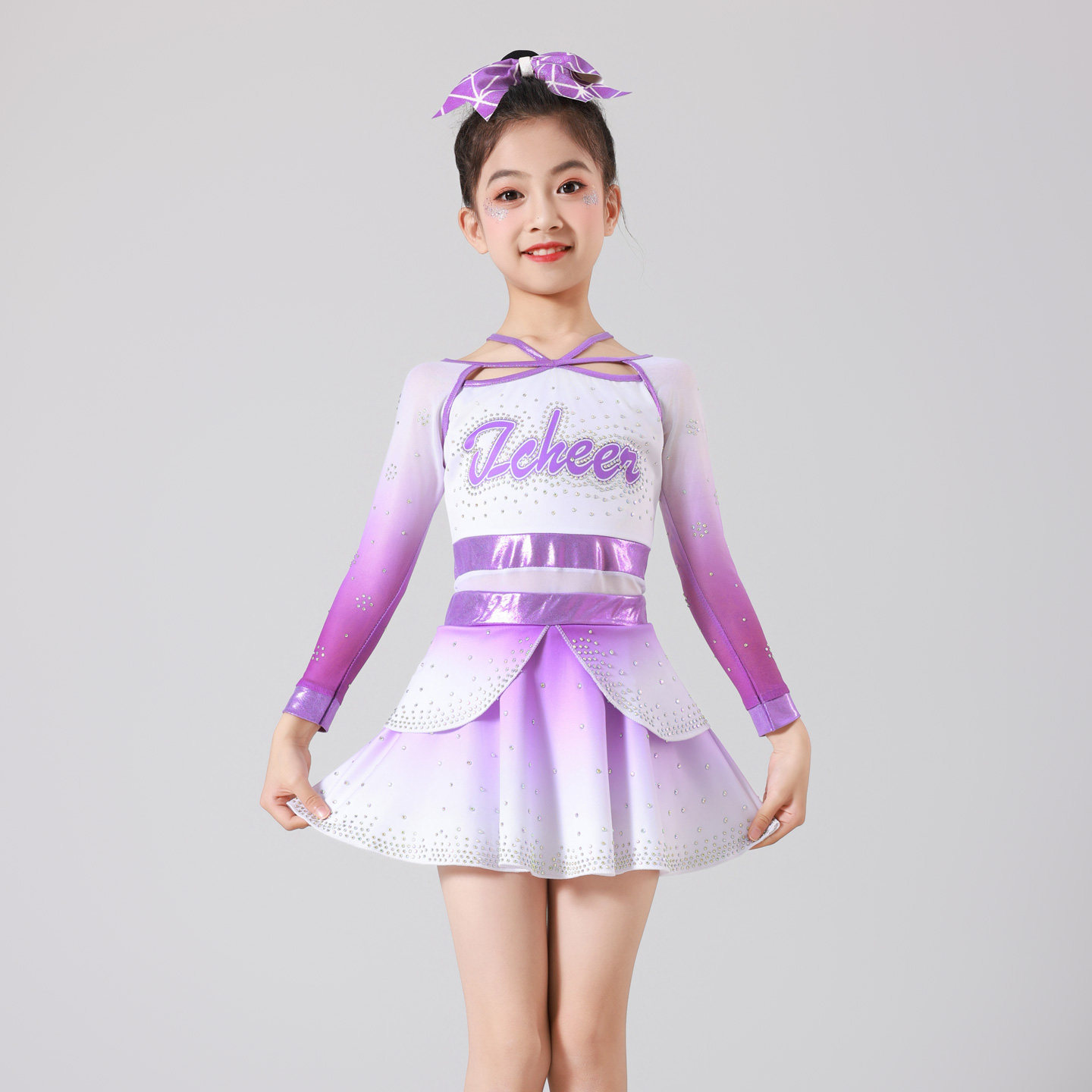 花球啦啦操演出服男女长袖啦啦队运动会表演服舞台竞技赛服爵士舞
