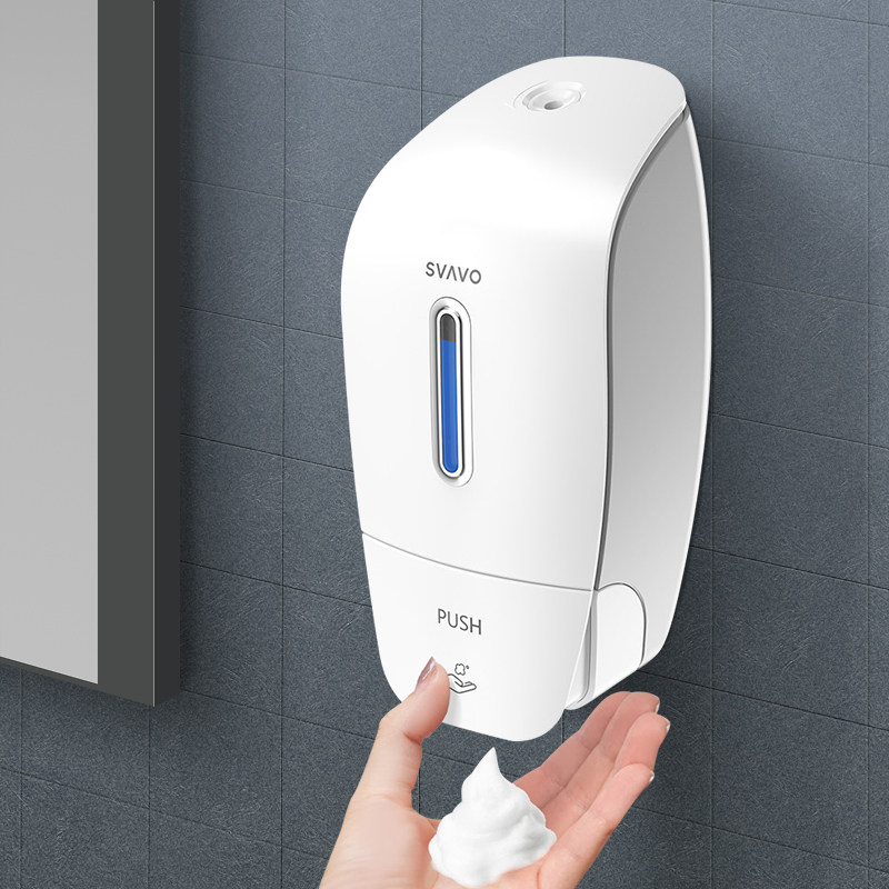 瑞沃新款泡沫皂液器壁挂式免打孔商场泡沫洗手液盒大容量洗洁精机,家装主材,皂液器,淘宝优惠券,粉丝福利购,淘宝优惠卷