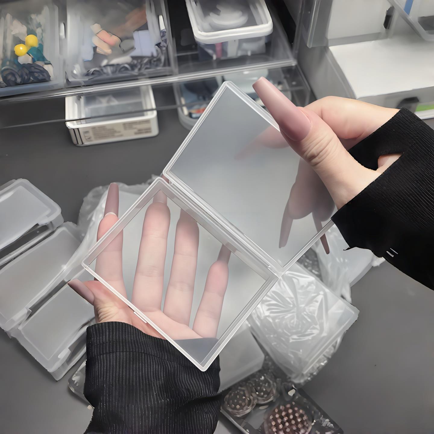 磨砂盒分装收纳便携旅行化妆品香水小样透明储物桌面收纳咕咕盒