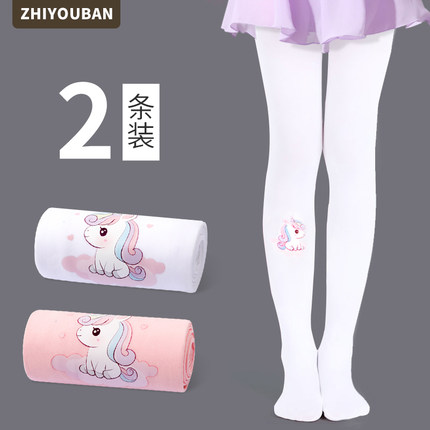 智友伴儿童连裤袜女童春秋打底裤白色丝袜春夏季打底袜薄款舞蹈袜