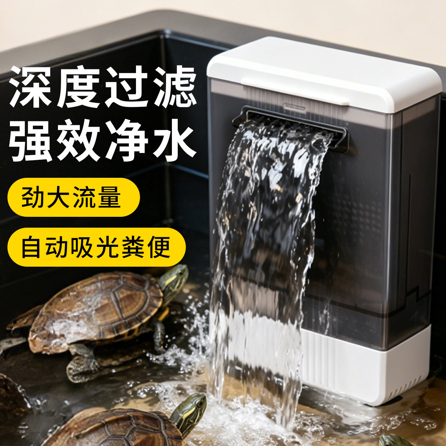 乌龟缸低水位过滤器高效净水图片