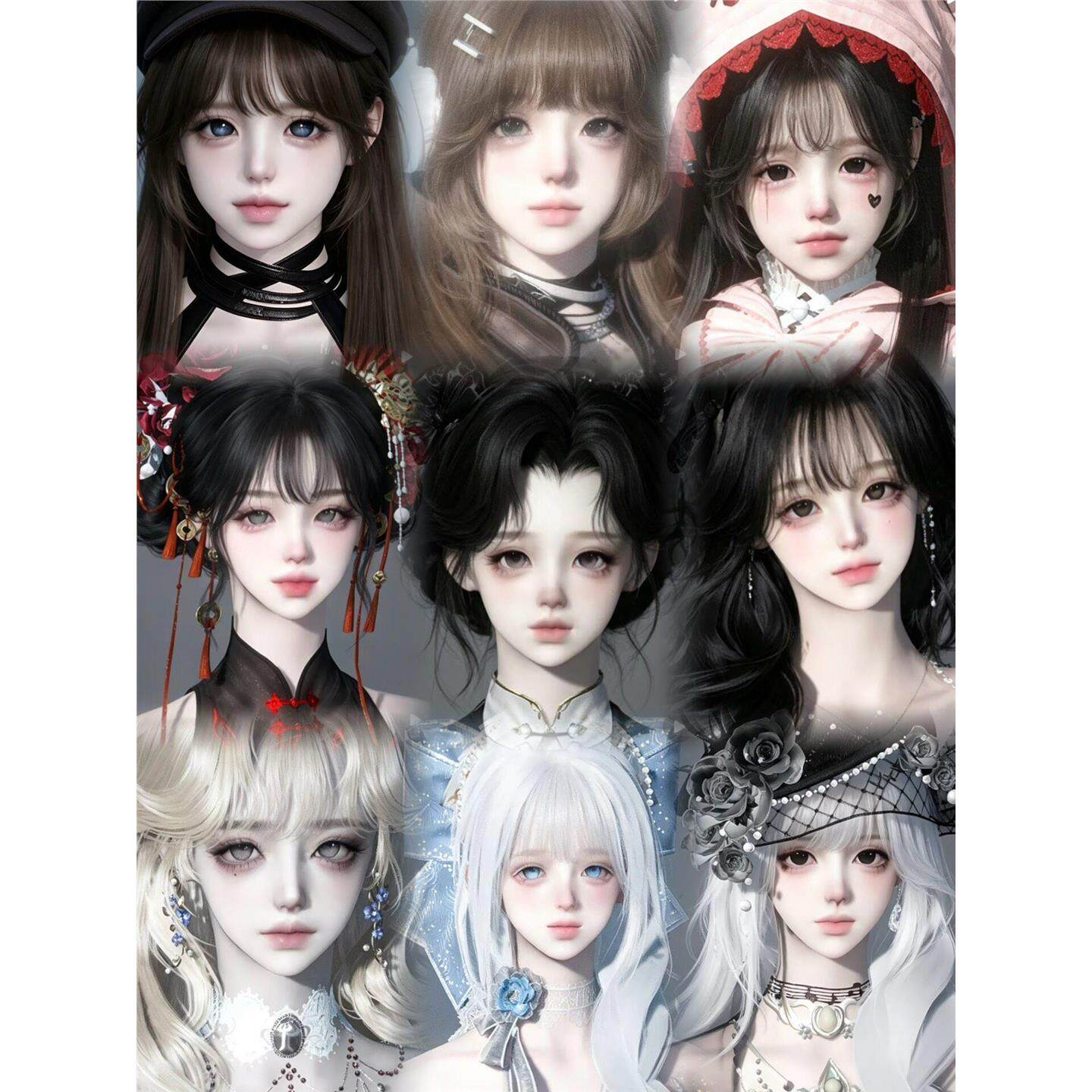 发9 小地瓜 麻团儿 lulu 水晶 李寻欢 逆水寒手游捏脸女新世界