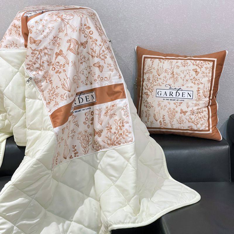 夏季抱枕被二合一办公室午睡抱枕被子两用法式花鸟轻奢车载空调被,居家布艺,抱枕被,淘宝优惠券,粉丝福利购,淘宝优惠卷