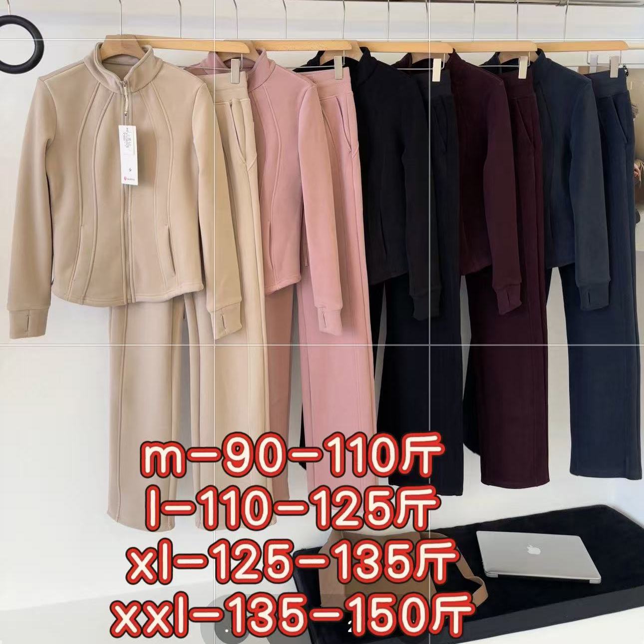 防风加厚保暖显瘦连帽运动套装