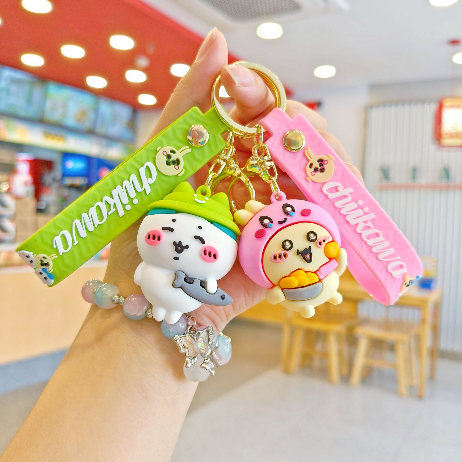 变装吉伊卡哇卡通钥匙扣可爱情侣书包挂件汽车钥匙链娃娃机小礼品