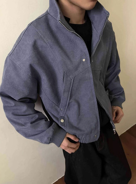 MADEEXTREME 新品男装哈灵顿重磅水洗帆布夹克cleanfit休闲外套男