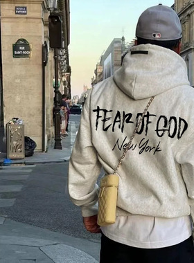 FOG CRAZY复线ESSENTIALS纽约限定帽衫宽松休闲男女连帽卫衣潮