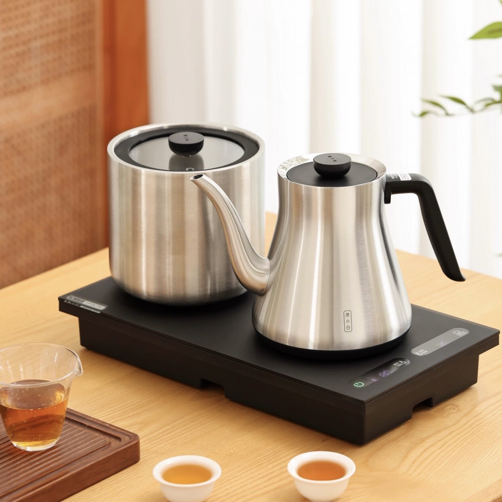 茶小白三合一全自动恒温底部上水电热水壶家用烧水泡茶保温嵌入式