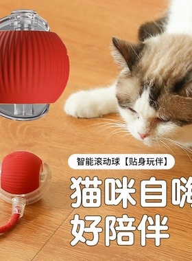 猫咪玩具球自嗨解闷滚滚球电动逗狗球智能宠物突突球自动逗猫球