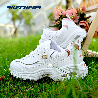 斯凯奇女鞋官方正品皮面小白鞋女