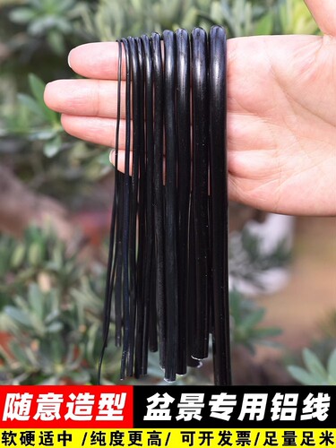 盆景造型专用铝丝铝线蟠扎罗汉松定型套装园艺花卉植物黑铝条丝线