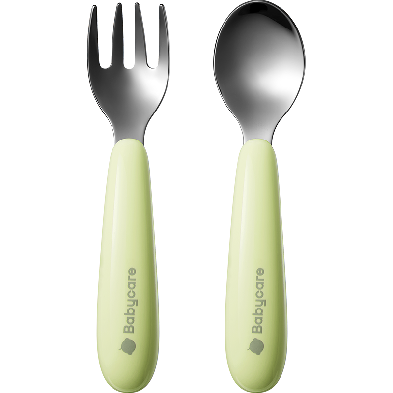 babycare宝宝勺子不锈钢辅食叉勺吃饭训练自主进食元宝勺儿童餐具