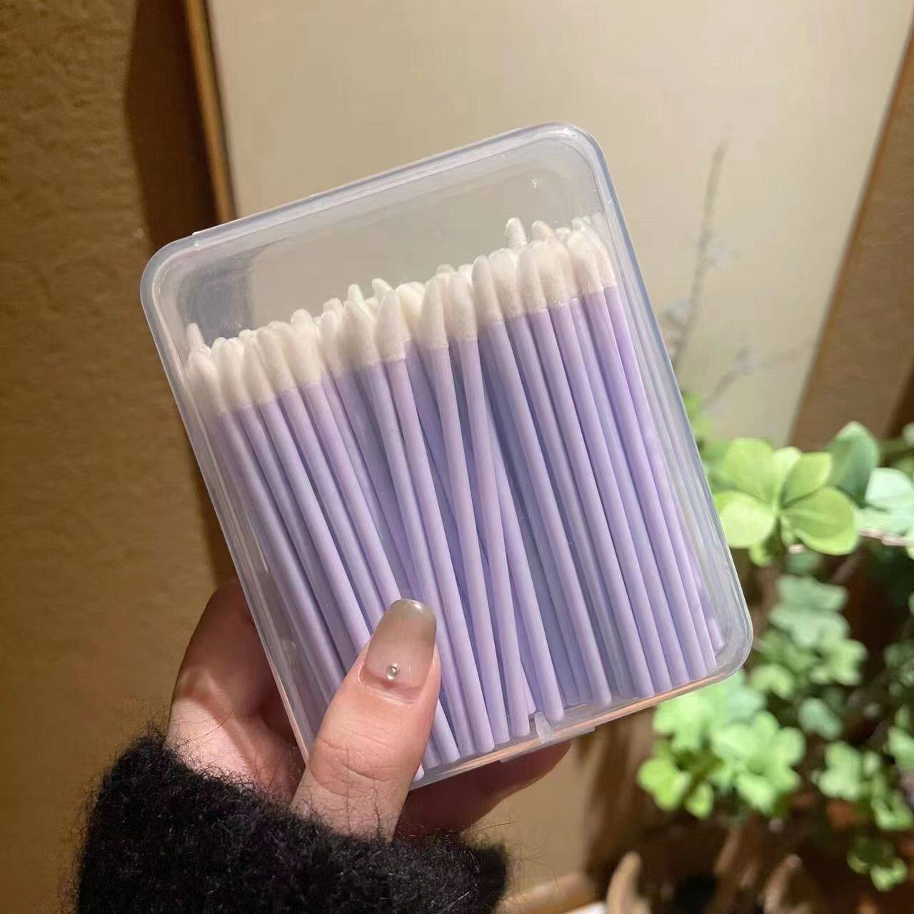 马卡龙色一次性唇刷口红刷化妆神器工具植绒棉签棒化妆刷子遮瑕
