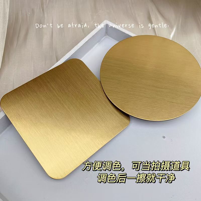 金属调色盘甲油胶 美甲托底座 可吸磁铁手彩绘画花美甲作品展示板