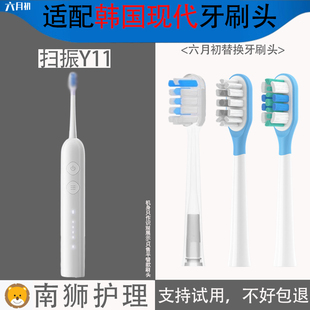六月初适配HYUNDAI现代扫振电动牙刷头月光白Y11专用替换牙刷头