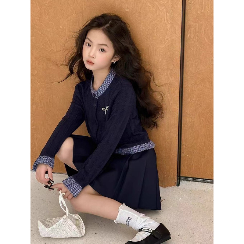 韩国Uamtor学院风套装裙女童秋装2025新款儿童jk制服韩系穿搭裙子