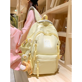高颜值大容量书包女初中生日系ins简约2025新款高中大学生双肩包