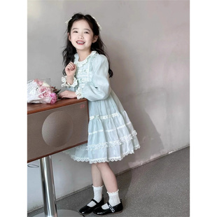 韩国Uamtor女童秋款连衣裙富家千金风高级感生日礼服洛丽塔公主裙